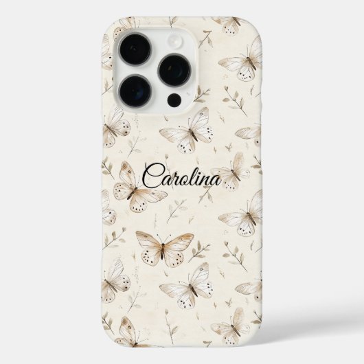 Chic Cream Butterflies Case-Mate iPhone Case (Achterkant)
