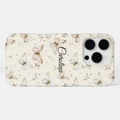 Chic Cream Butterflies Case-Mate iPhone Case (Achterkant (horizontaal))