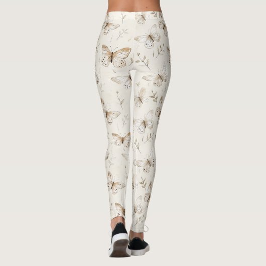 Chic Cream Butterflies Leggings (Achterkant)