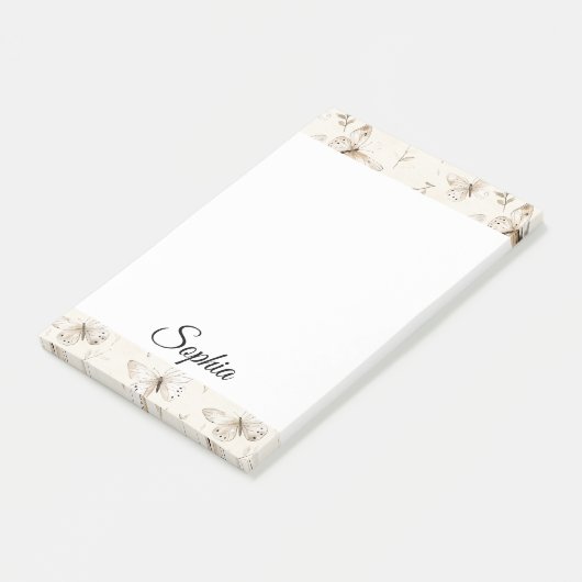 Chic Cream Butterflies Post-it® Notes (Schuin)