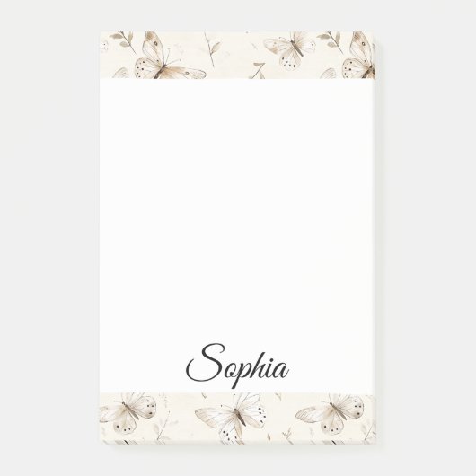 Chic Cream Butterflies Post-it® Notes (Voorkant)