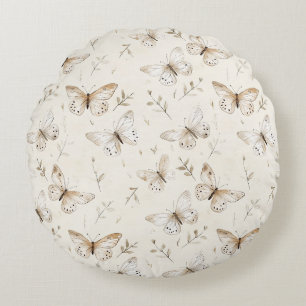 Chic Cream Butterflies Rond Kussen