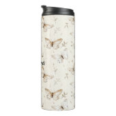Chic Cream Butterflies Verjaardag Thermosbeker (Geroteerd rechts)
