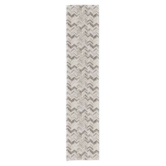 Chic cream chevron patroon korte tafelloper (Voorkant)