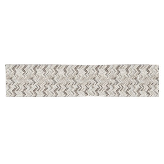 Chic cream chevron patroon korte tafelloper (Horizontaal)