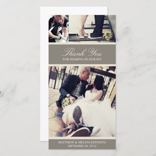 CHIC CREAM DANKBAARHEID | BRUILOFT BEDANKT KAART (Voorkant / Achterkant)