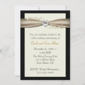 Chic Cream en Black Jubileum Invitation Kaart (Voorkant)