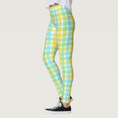 Chic Cream en Green Check Pattern Leggings (Links)