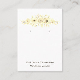 Chic Cream Floral Boutique Jewelry Earring Display Visitekaartje