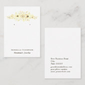 Chic Cream Floral Boutique Jewelry Earring Display Visitekaartje (Voorkant / Achterkant)