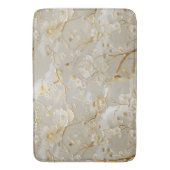 Chic cream gouden bloemen badmat (Voorkant Verticaal)