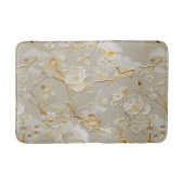 Chic cream gouden bloemen badmat (Voorkant)