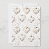 Chic Cream Grey Hearts Ornaments Birthday   Kaart (Achterkant)