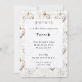 Chic Cream Grey Hearts Ornaments Birthday   Kaart (Voorkant)