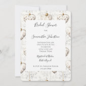 Chic Cream Grey Hearts Ornaments Bridal Shower Kaart (Voorkant)
