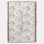 Chic Cream Grey Hearts Ornaments   Deken (Voorkant Verticaal)