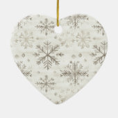 Chic Cream Grey Hearts Ornaments   Keramisch Ornament (Achterkant)