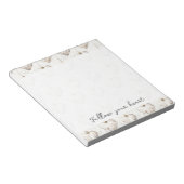 Chic Cream Grey Hearts Ornaments   Notitieblok (Schuin)