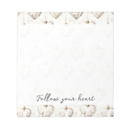 Chic Cream Grey Hearts Ornaments   Notitieblok