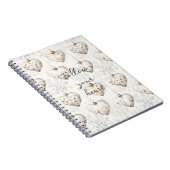Chic Cream Grey Hearts Ornaments   Notitieboek (Rechterzijde)