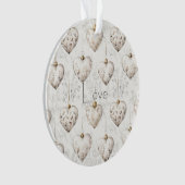 Chic Cream Grey Hearts Ornaments Ornament (voorkant)