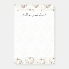 Chic Cream Grey Hearts Ornaments   Post-it® Notes