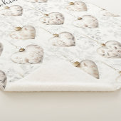 Chic Cream Grey Hearts Ornaments   Sherpa Deken (3/4)