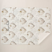 Chic Cream Grey Hearts Ornaments   Sherpa Deken (Voorkant (horizontaal))