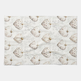 Chic Cream Grey Hearts Ornaments   Theedoek