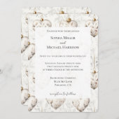 Chic Cream Grey Hearts Ornaments Wedding Kaart (Voorkant / Achterkant)