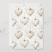 Chic Cream Grey Hearts Ornaments Wedding Kaart (Achterkant)
