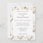 Chic Cream Grey Hearts Ornaments Wedding Kaart (Voorkant)