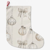 Chic Cream Kerstversiering Grote Kerstsok (Voorkant)