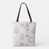 Chic Cream Kerstversiering Tote Bag (Achterkant)
