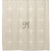 Chic Cream Linen Gecontroleerd Douchegordijn (Voorkant)