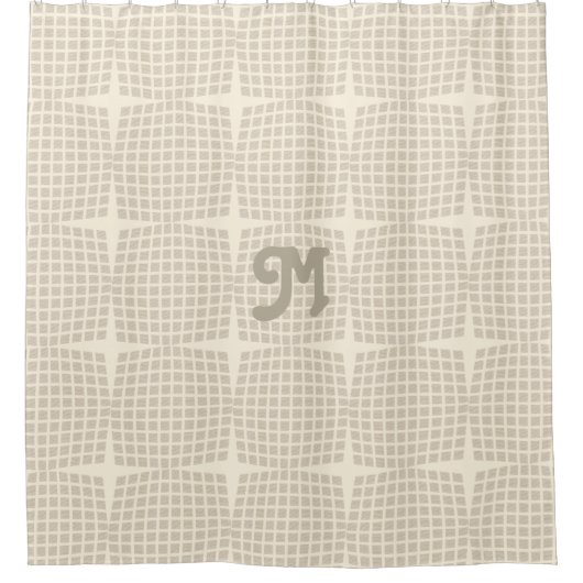 Chic Cream Linen Gecontroleerd Douchegordijn (Voorkant)