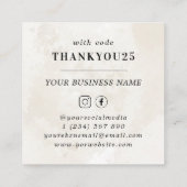 Chic Cream Marble Bold Typography Small Business Kortingskaartje (Achterkant)