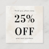 Chic Cream Marble Bold Typography Small Business Kortingskaartje (Voorkant)