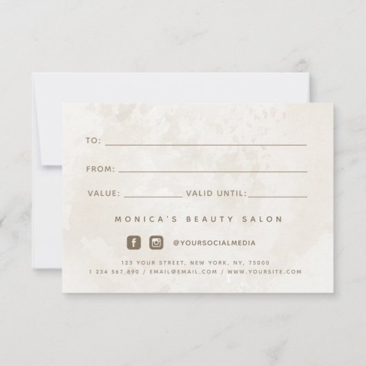 Chic Cream Marble Soft Colors Neutrale Elegant (Achterkant)