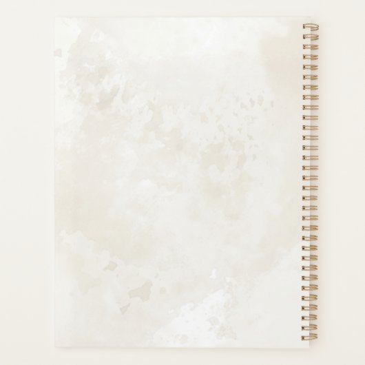 Chic Cream Marmer Naam jaar Aangepaste zakelijke L Planner (Achterkant)