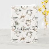 Chic Cream Ornaments Christmas Kaart (Gele Bloem)