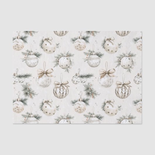Chic Cream Ornaments Christmas Tissuepapier (Voorkant)