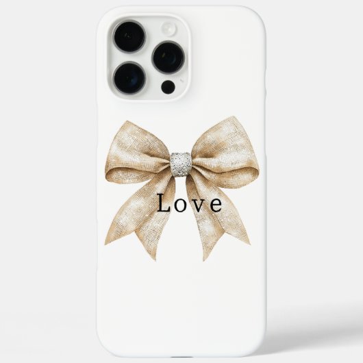 Chic Cream Silver Glam Bow Love Case-Mate iPhone Case (Achterkant)