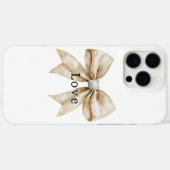 Chic Cream Silver Glam Bow Love Case-Mate iPhone Case (Achterkant (horizontaal))