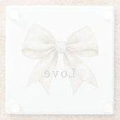 Chic Cream Silver Glam Bow Love Glazen Onderzetter (Achterkant)