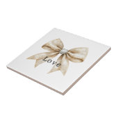 Chic Cream Silver Glam Bow Love Tegeltje (Zijkant)