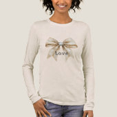 Chic Cream Silver Glam Bow Love Tri-Blend Shirt (Voorkant)