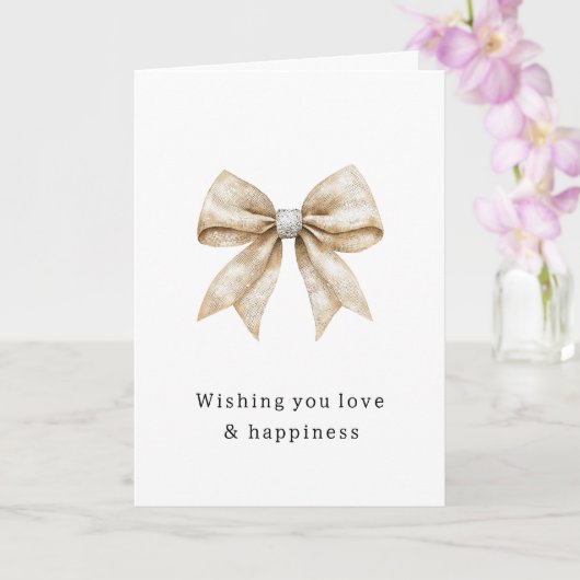 Chic Cream Silver Glam Bow Vrijgezellenfeest Kaart (Orchidee)