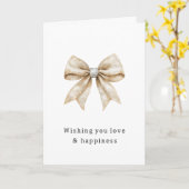 Chic Cream Silver Glam Bow Vrijgezellenfeest Kaart (Gele Bloem)