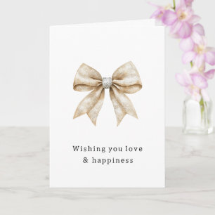 Chic Cream Silver Glam Bow Vrijgezellenfeest Kaart